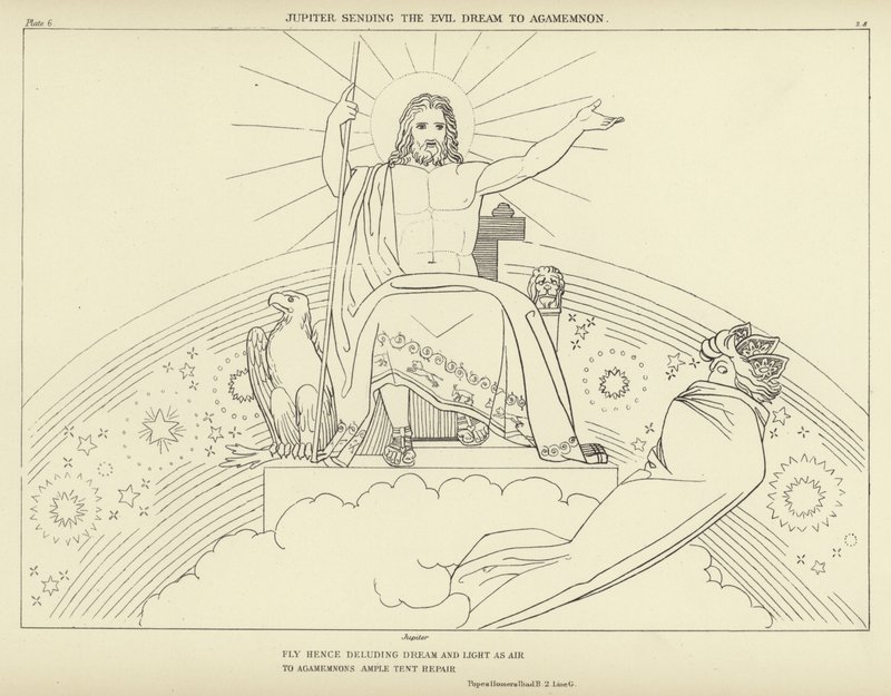 Jupiter sendet den bösen Traum zu Agamemnon von John Flaxman