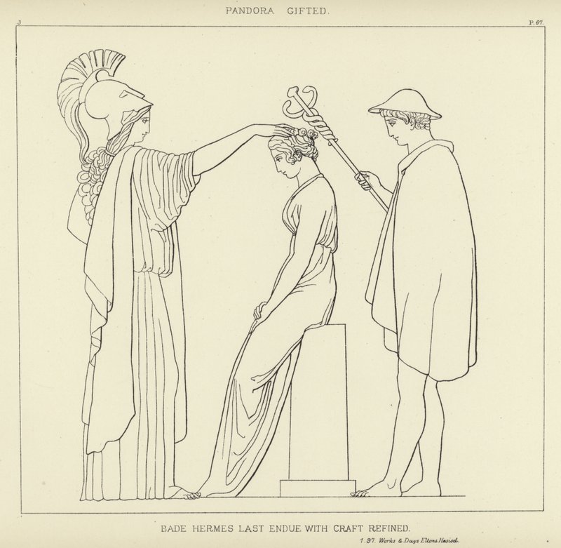 Pandora beschenkt von John Flaxman