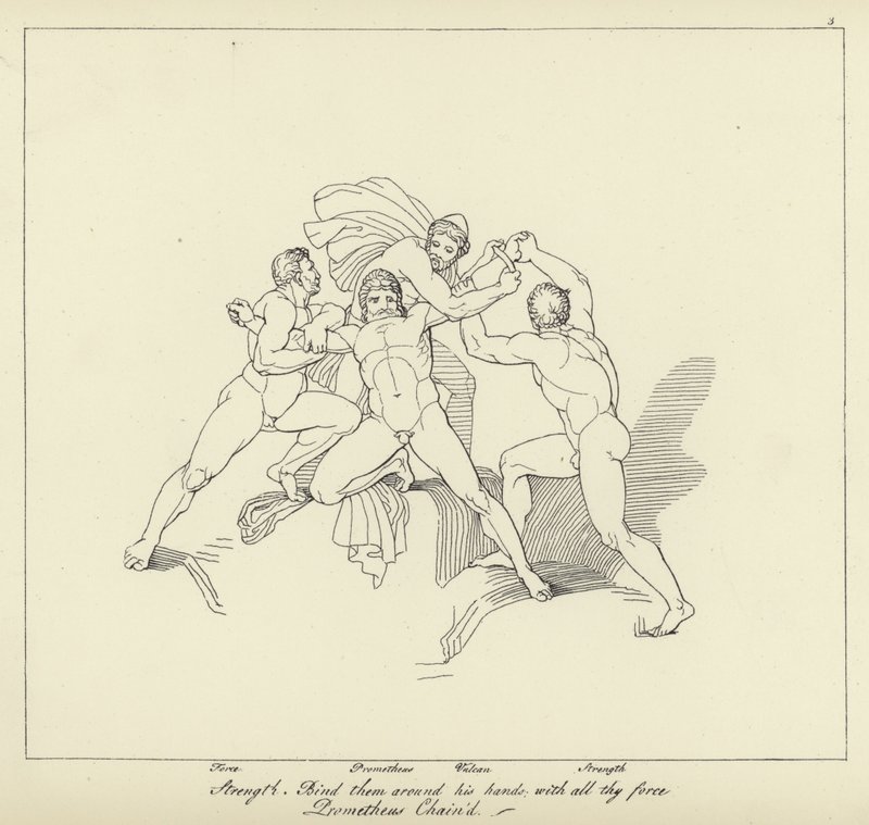 Prometheus gefesselt von John Flaxman