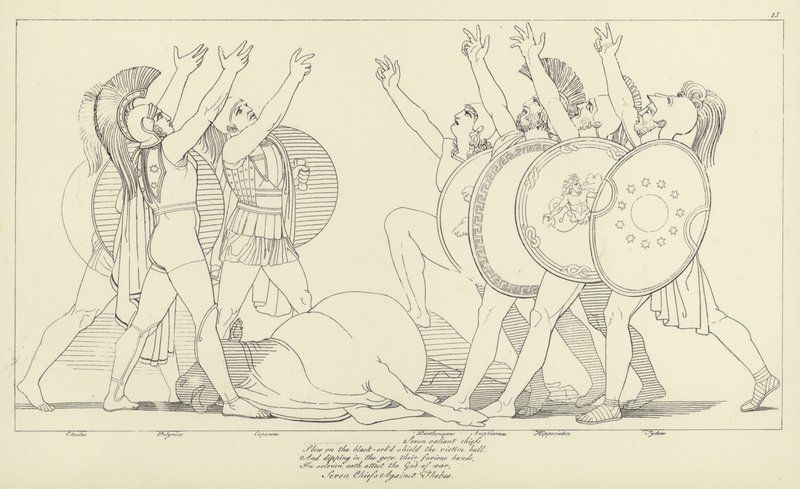 Sieben Häuptlinge gegen Theben von John Flaxman