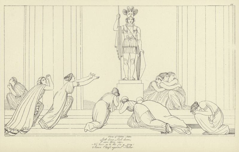 Sieben Anführer gegen Theben von John Flaxman