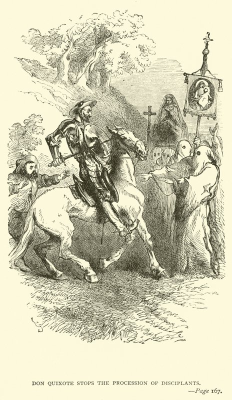 Don Quixote stoppt die Prozession der Büßer von John Gilbert