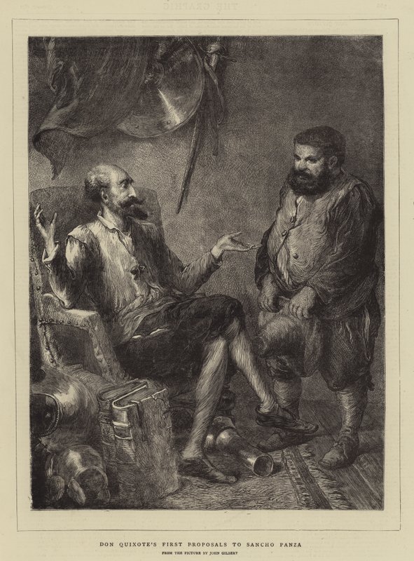 Don Quijotes erste Vorschläge an Sancho Panza von John Gilbert
