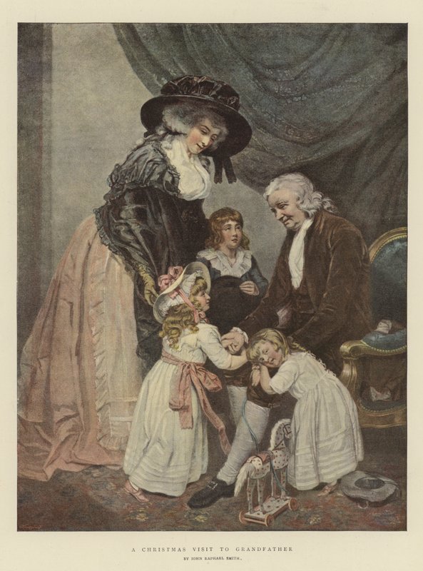 Ein Weihnachtsbesuch beim Großvater (Chromolithographie) von John Raphael Smith