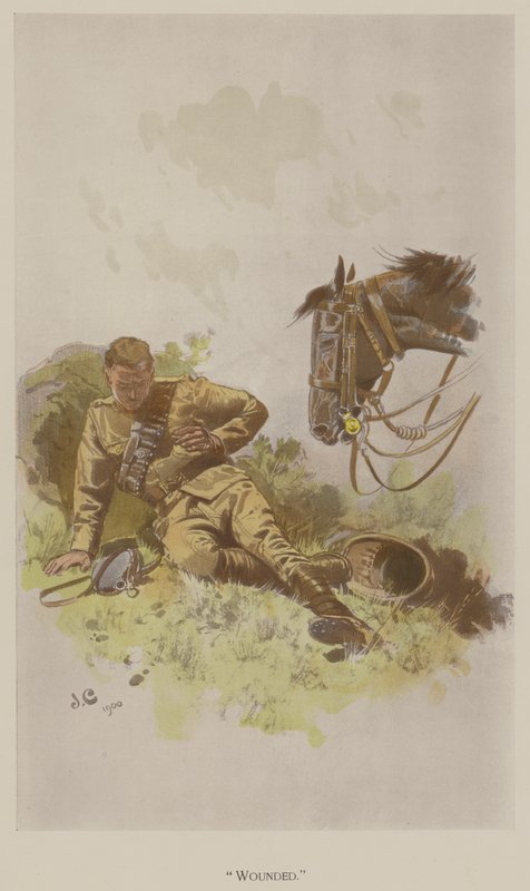 Verwundet (Farblithographie) von John (after) Charlton