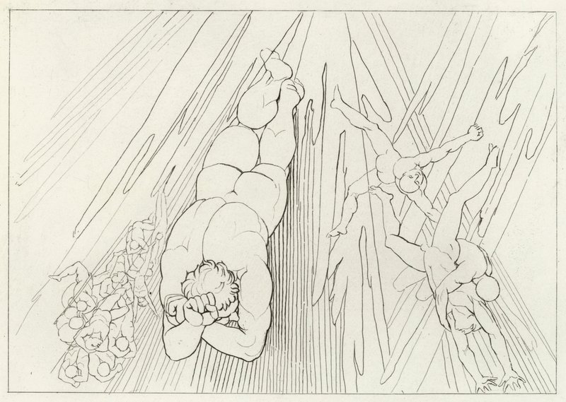 Luzifer, Fegefeuer, Gesang 12 (Gravur) von John (after) Flaxman