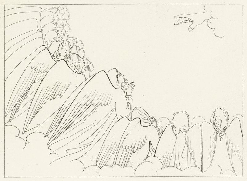 Die Hierarchien, Paradies, Gesang 29 (Stich) von John (after) Flaxman