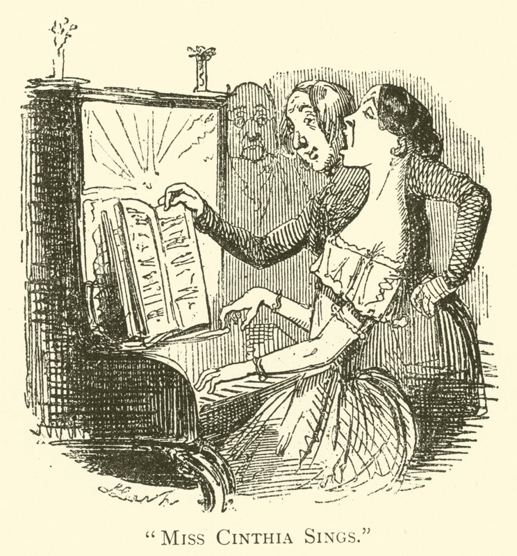 Miss Cinthia singt (Gravur) von John (after) Leech