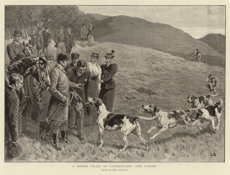 Ein Hundewettlauf in Cumberland, das Ziel von John Charlton