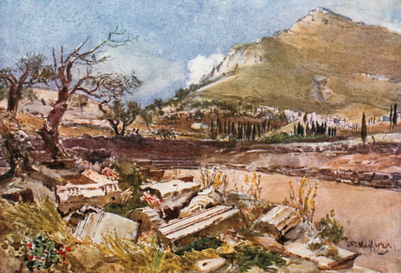 Berg Ithome vom Stadion von Messene von John Fulleylove