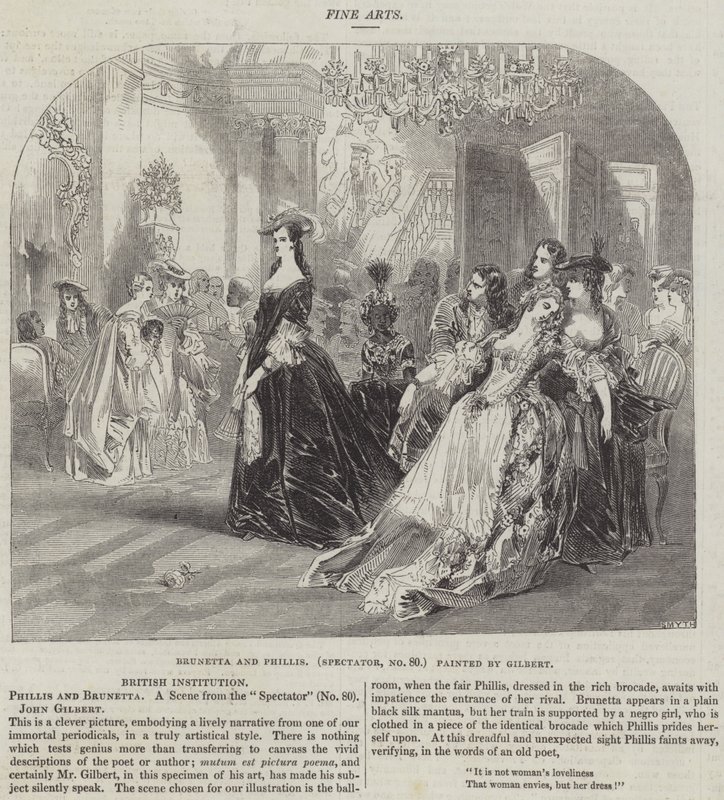 Brunetta und Phillis, Spectator, Nr. 80 von John Gilbert