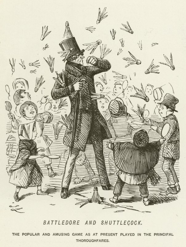 Federball und Federballschläger von John Leech