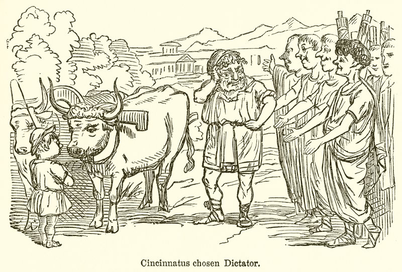 Cincinnatus wird zum Diktator gewählt von John Leech