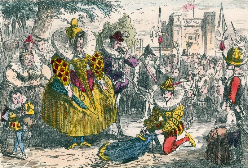 Königin Elisabeth und Sir Walter Raleigh von John Leech