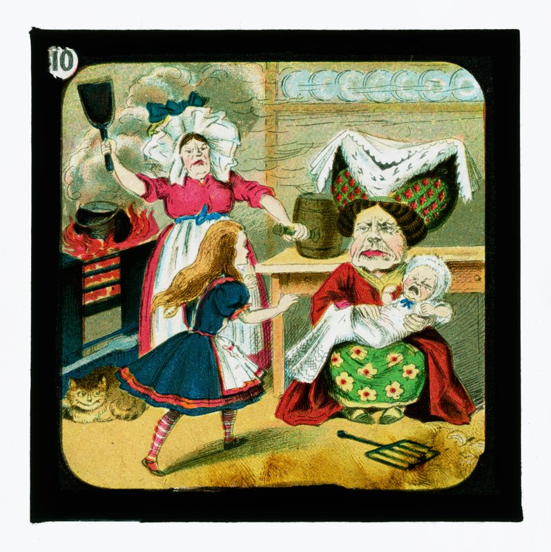 Alice im Wunderland, kolorierte Laternenbilder von John Tenniel