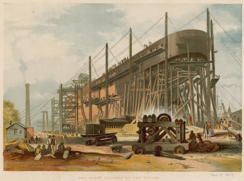 Die Great Eastern auf den Stocks von John Wilson Carmichael