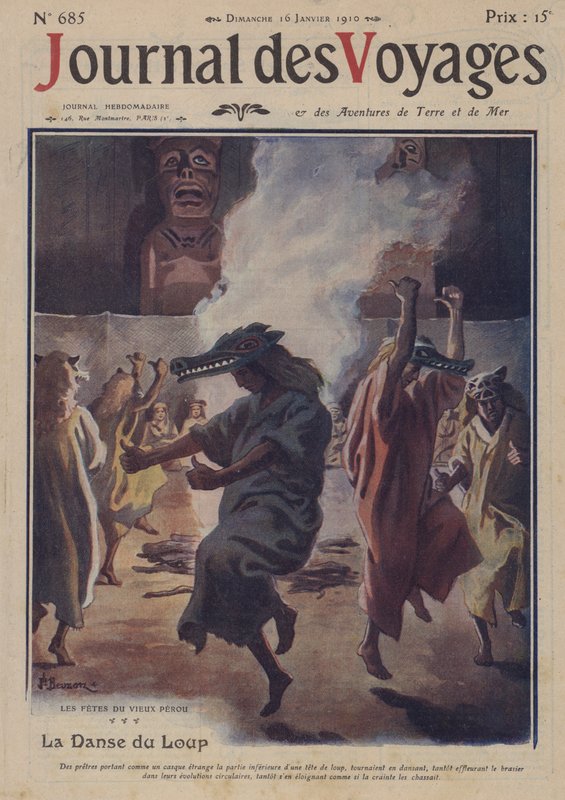 Der Wolfstanz, Fest im alten Peru von Joseph Charles after Beuzon