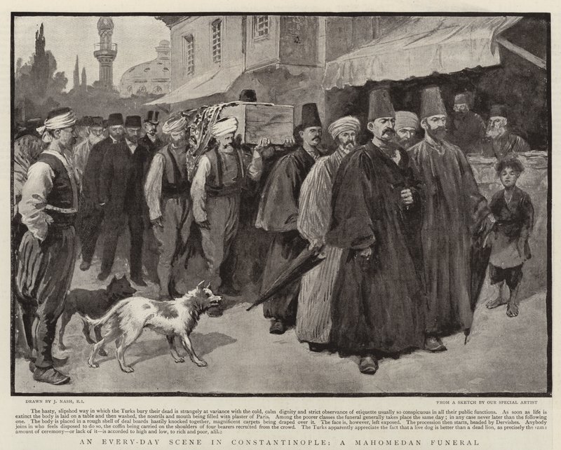 Eine Alltagsszene in Konstantinopel, ein mohammedanisches Begräbnis von Joseph Nash