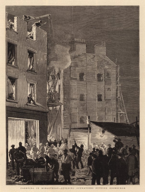 Reisigbündel in Midlothian, Bauarbeiten außerhalb von Edinburgh von Joseph Nash