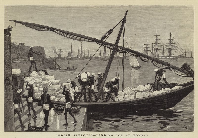 Indische Skizzen, Eislandung in Bombay von Joseph Nash