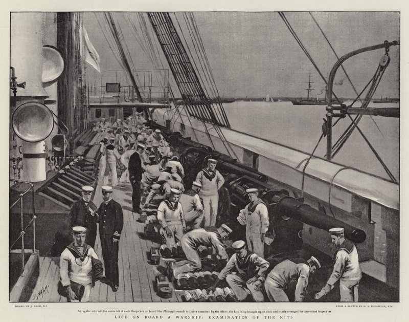 Leben an Bord eines Kriegsschiffs, Untersuchung der Ausrüstungen von Joseph Nash