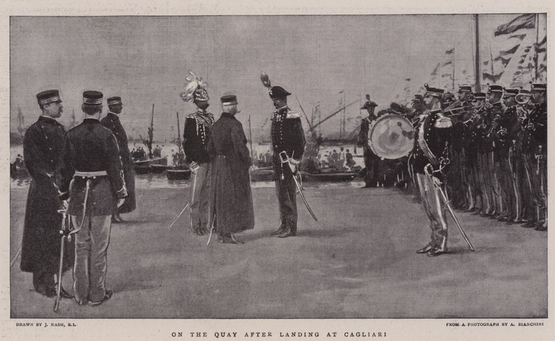 Am Kai nach der Landung in Cagliari von Joseph Nash