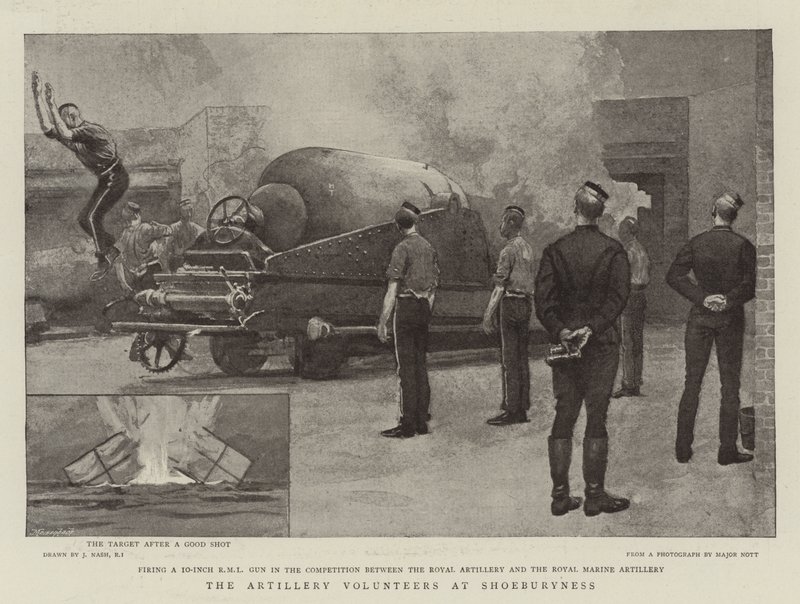 Die Artillerie-Freiwilligen in Shoeburyness von Joseph Nash
