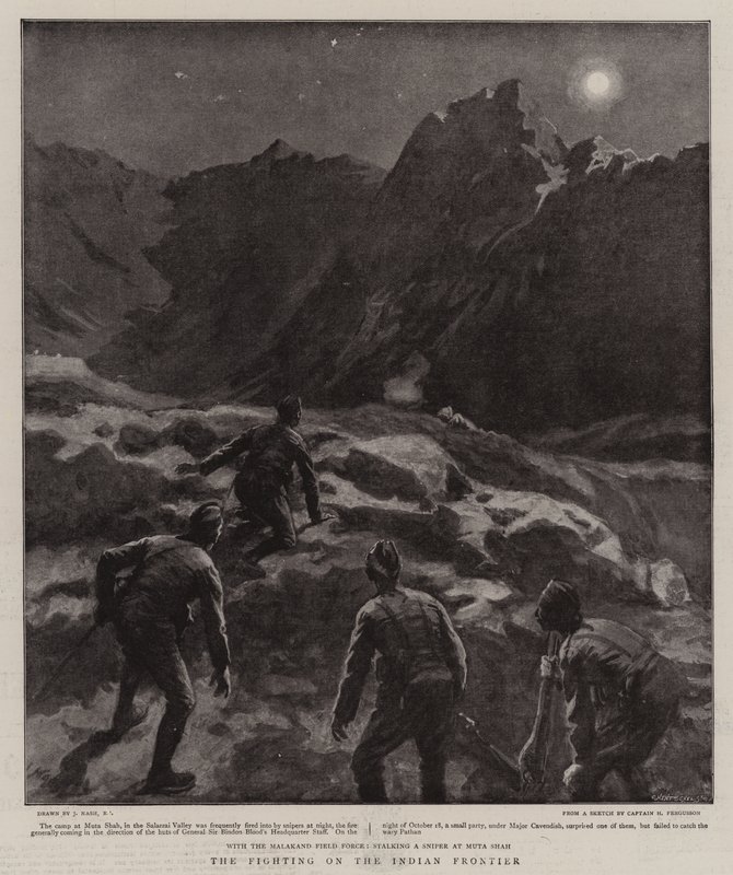 Die Kämpfe an der indischen Grenze von Joseph Nash