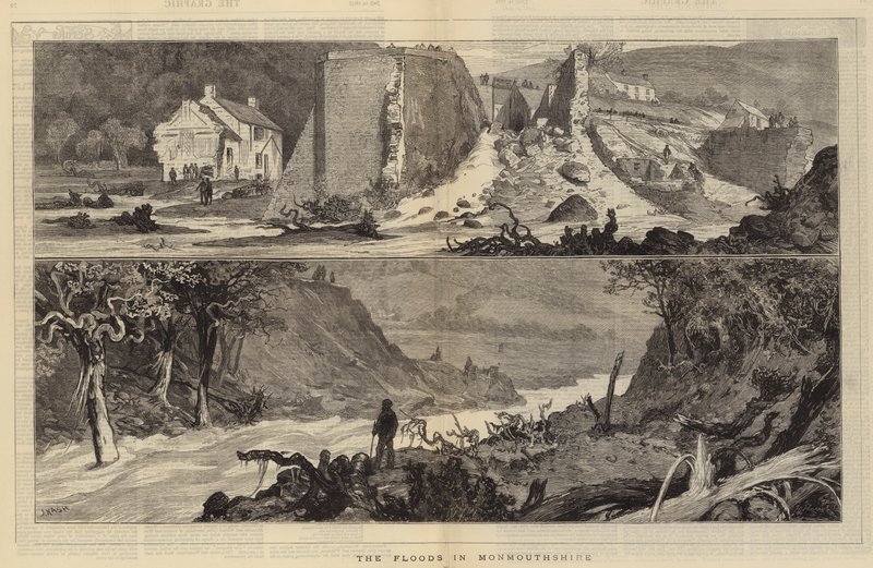 Die Überschwemmungen in Monmouthshire von Joseph Nash