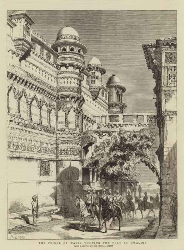 Der Prinz von Wales besucht das Fort in Gwalior von Joseph Nash