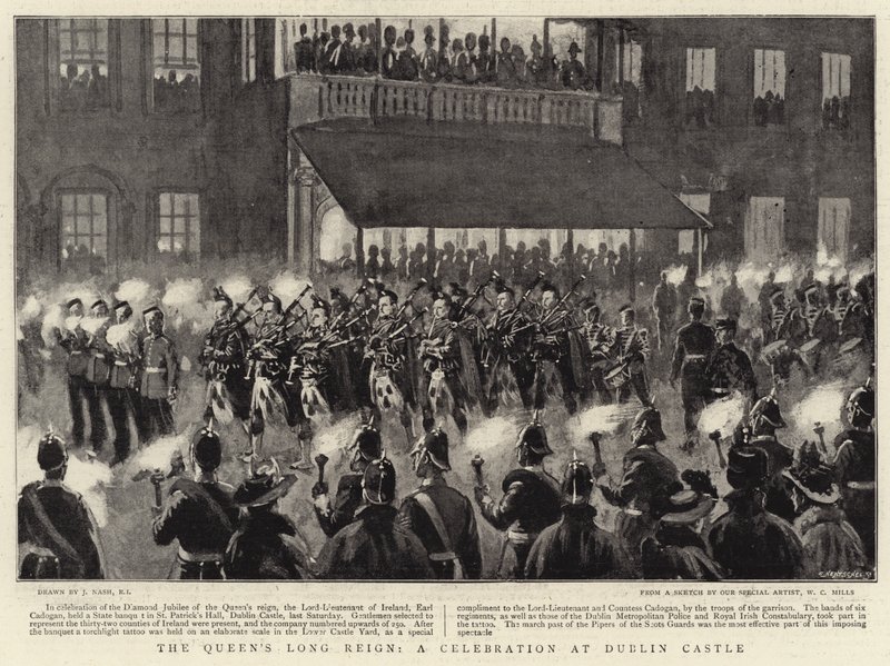 Das lange Regierungsjubiläum der Königin, eine Feier im Dublin Castle von Joseph Nash