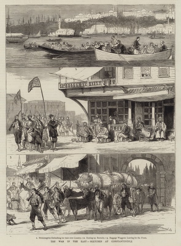 Der Krieg im Osten, Skizzen in Konstantinopel von Joseph Nash