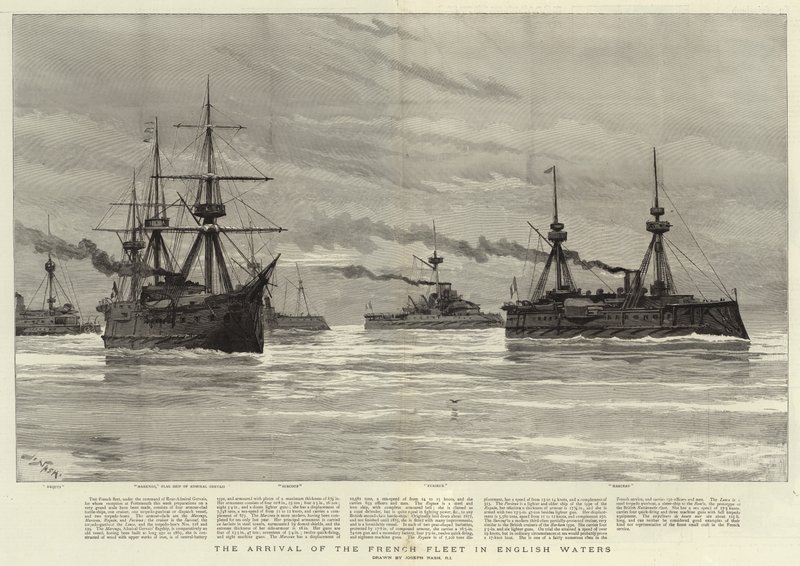 Die Ankunft der französischen Flotte in englischen Gewässern von Joseph Nash