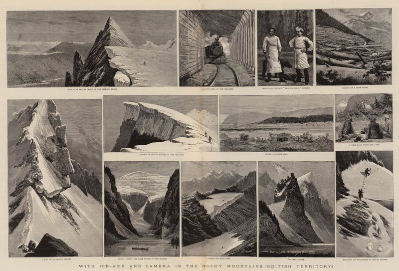 Mit Eispickel und Kamera in den Rocky Mountains, britisches Territorium von Joseph Nash