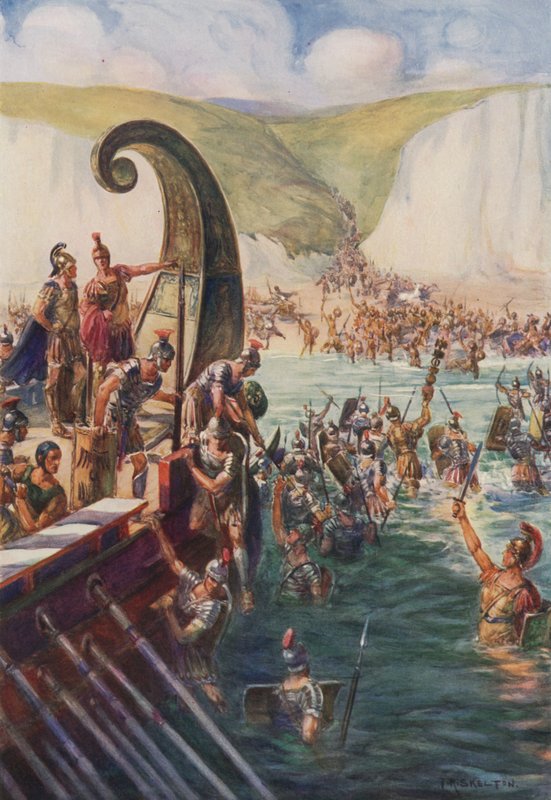 Die Landung der Römer in Britannien, 54 v. Chr. von Joseph Ratcliffe Skelton