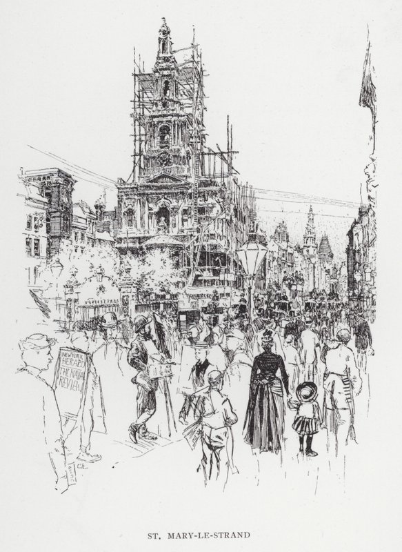St Mary-le-Strand von Joseph (after) Pennell