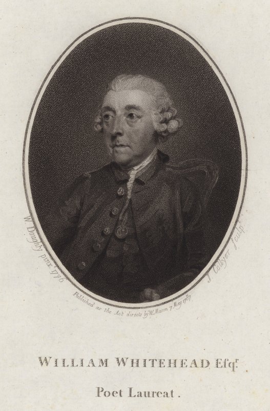 William Whitehead, englischer Dichter und Dramatiker (Stich) von Joseph Collyer