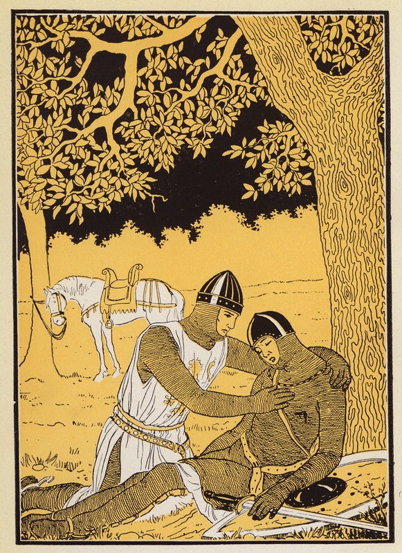 Guillaume und sein Neffe Vivien (Farblithographie) von Joseph Kuhn Regnier