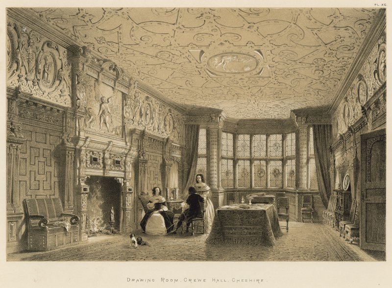 Salon, Crewe Hall, Cheshire von Joseph Nash