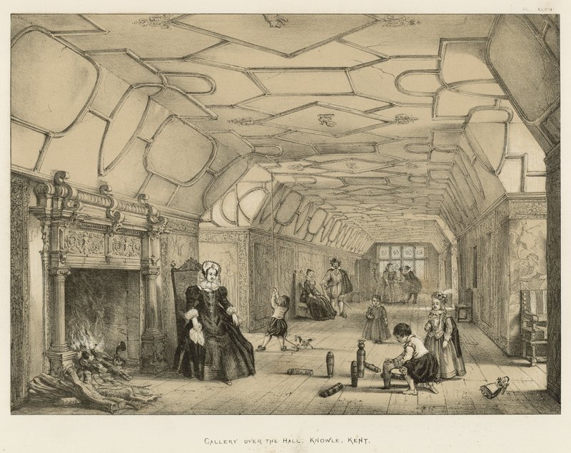 Galerie über der Halle, Knowle, Kent von Joseph Nash