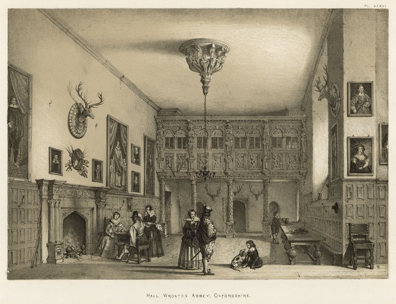 Halle, Wroxton Abbey, Oxfordshire von Joseph Nash
