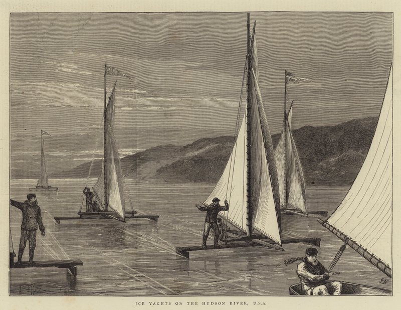 Eisyachten auf dem Hudson River, USA von Joseph Nash