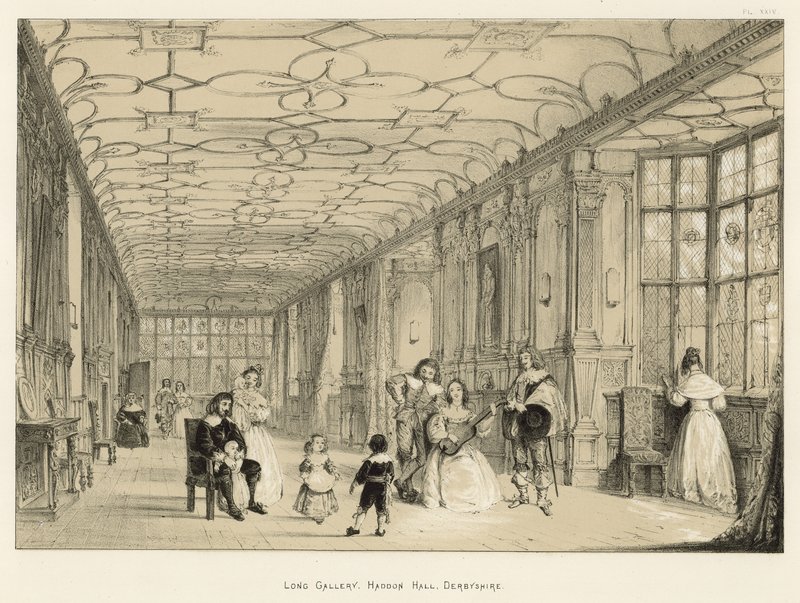 Lange Galerie, Haddon Hall, Derbyshire von Joseph Nash
