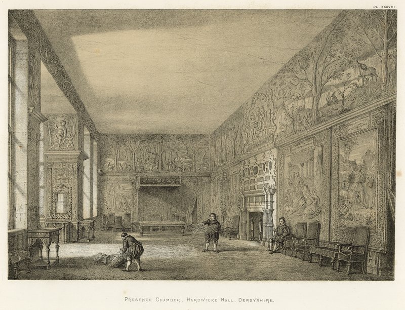 Audienzsaal, Hardwicke Hall, Derbyshire von Joseph Nash