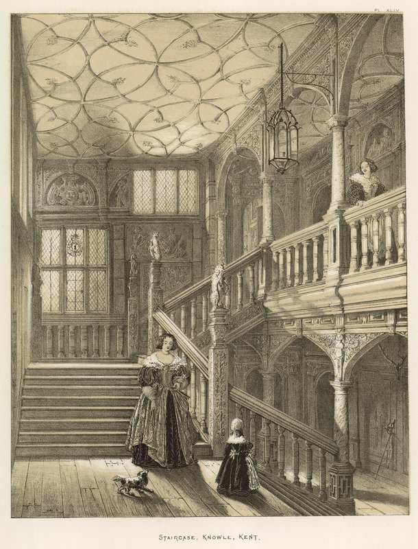 Treppe, Knowle, Kent von Joseph Nash
