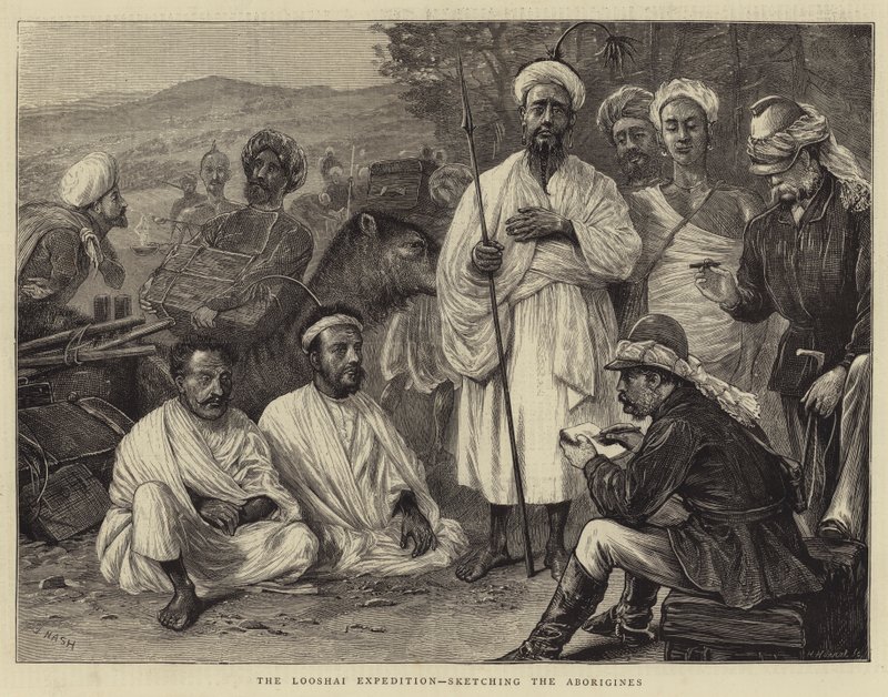 Die Looshai-Expedition, Skizzieren der Ureinwohner von Joseph Nash