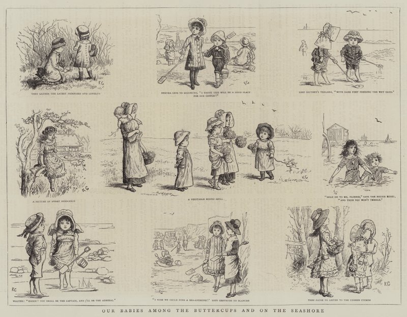 Unsere Babys unter den Butterblumen und am Strand von Kate Greenaway