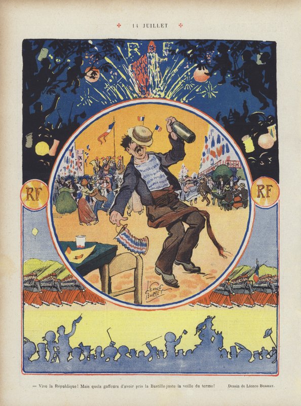 14. Juli. Illustration für Le Rire von Leonce Burret