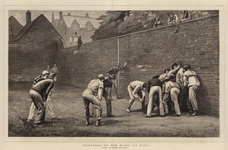 Fußball an der Mauer in Eton von Leslie Matthew Ward
