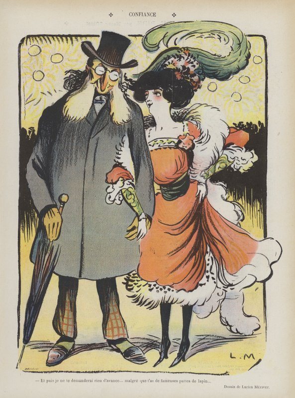 Vertrauen. Illustration für Le Rire von Lucien Metivet